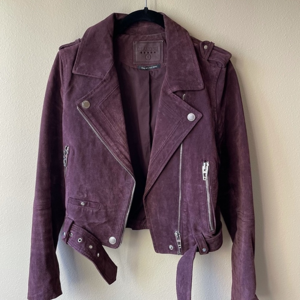 COPY - Blank NYC purple plum suede jacket size small